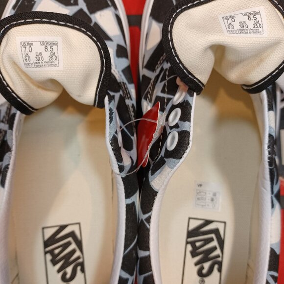 Vans Men's 7/Women's 8.5 Mosaic Black Blue White Checkerboard Canvas VN0A54F19M1 - Picture 5 of 12